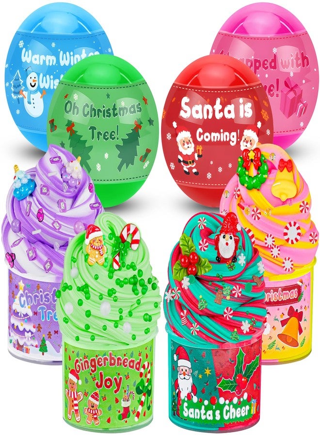LAWOHO Christmas Stocking Stuffers for Kids, 4 Pack Christmas Slime Balls with Butter Slime & Xmas Add-ins, Slime kit for Girls & Boys Kids Stocking Stuffers, Xmas Gifts for 4 5 6 7 8 9 10+ Year Old - Image 1